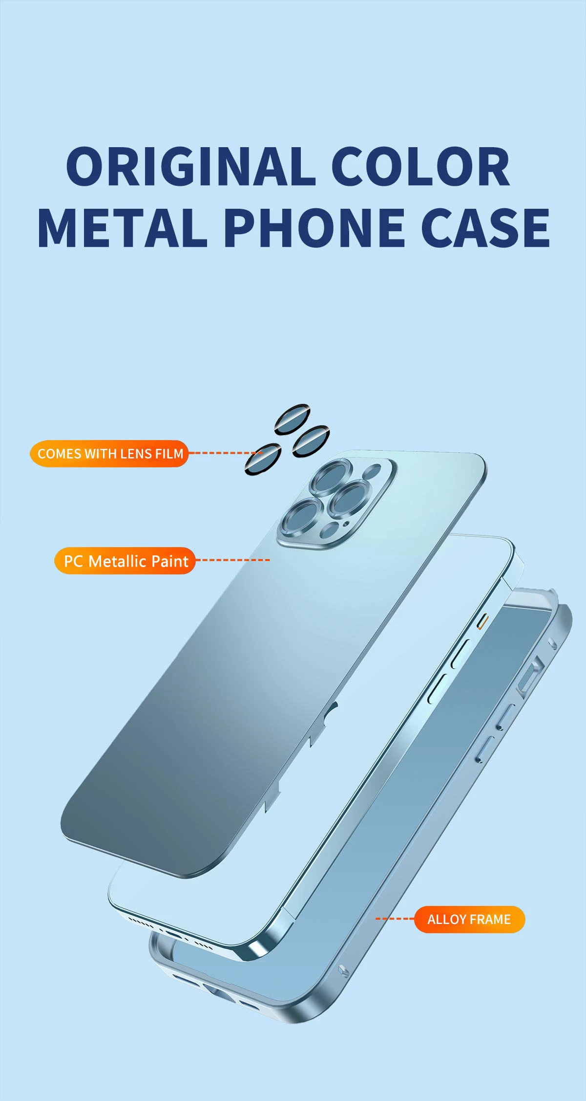 Metall-Handyhülle für iPhone 13 14 15 16 17 Pro Max Plus Original Farbige Magnetische Abdeckung für iPhone 17 Air PC Aluminium-Gehäuse – Detail 15