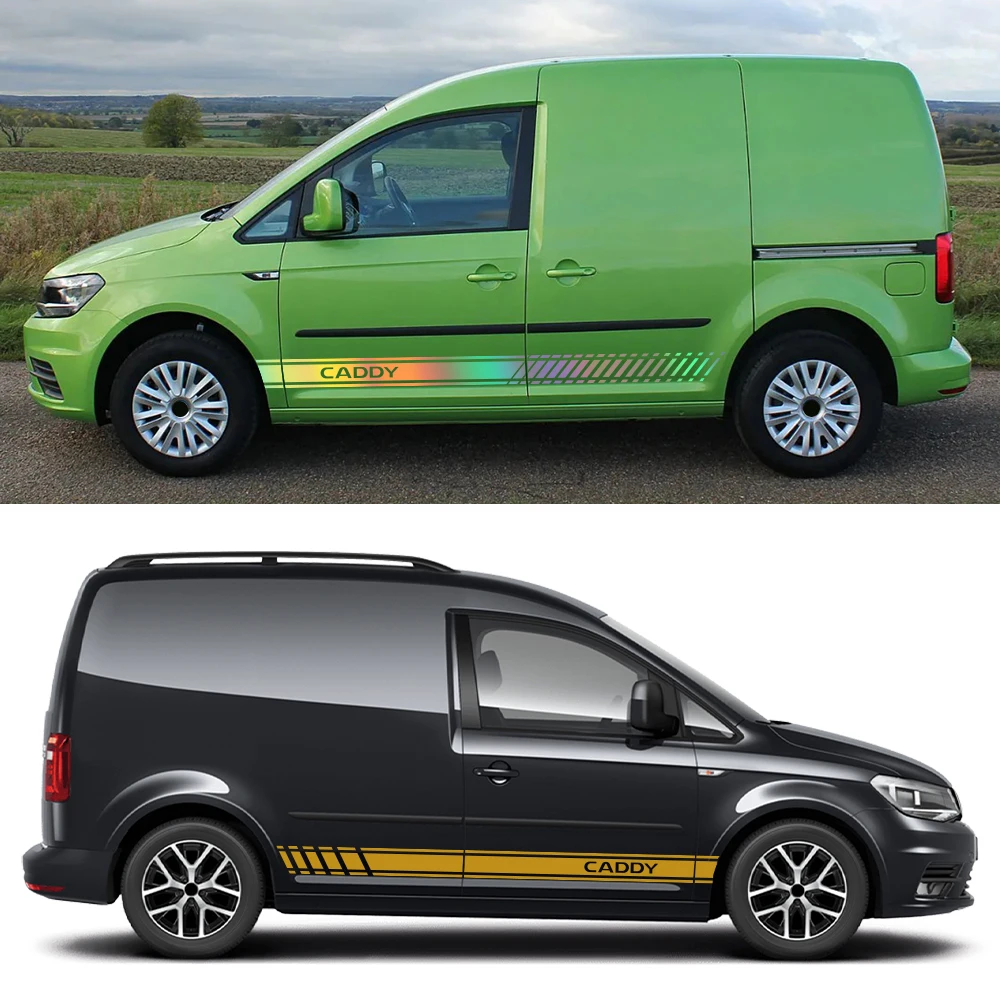 2PCS Car Door Side Stickers For Volkswagen VW Caddy MK1 MK2 MK3 MK4 2 3 4 Maxi Kombi Camper Van Vinyl Decals Tuning Accessories view 3