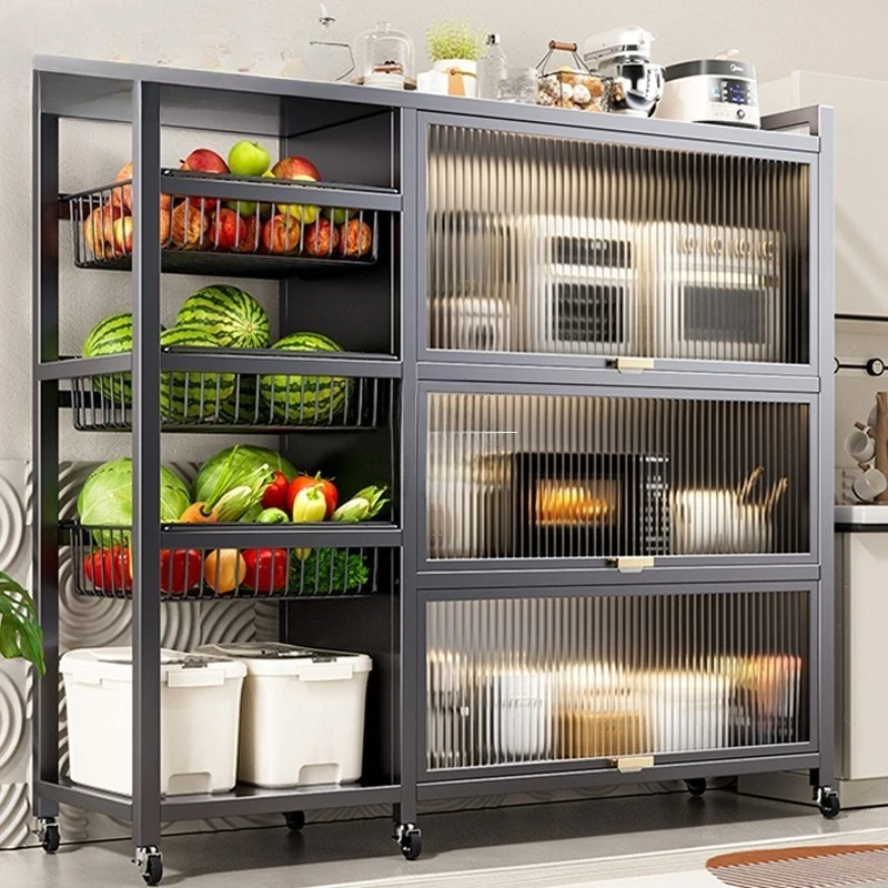 

Kitchen, shelf, floor, multi-layer, fruits and vegetables, vegetable basket, microwave oven, storage, storage