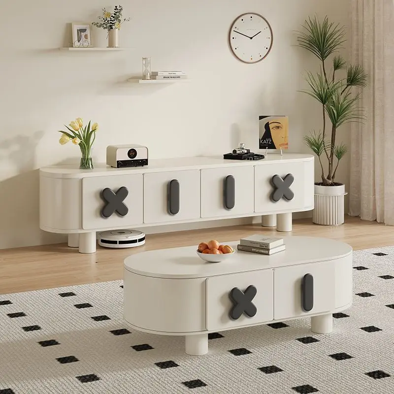 

TV cabinet coffee table living room household new small apartment storage integrated floor TV cabinet