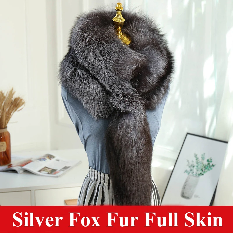 2022 New Arrival High Quality Popular Women Winter Real Fox Fur Scarf Collar Fashion Scarf Thickened Warm Scarf For Ladies Girls