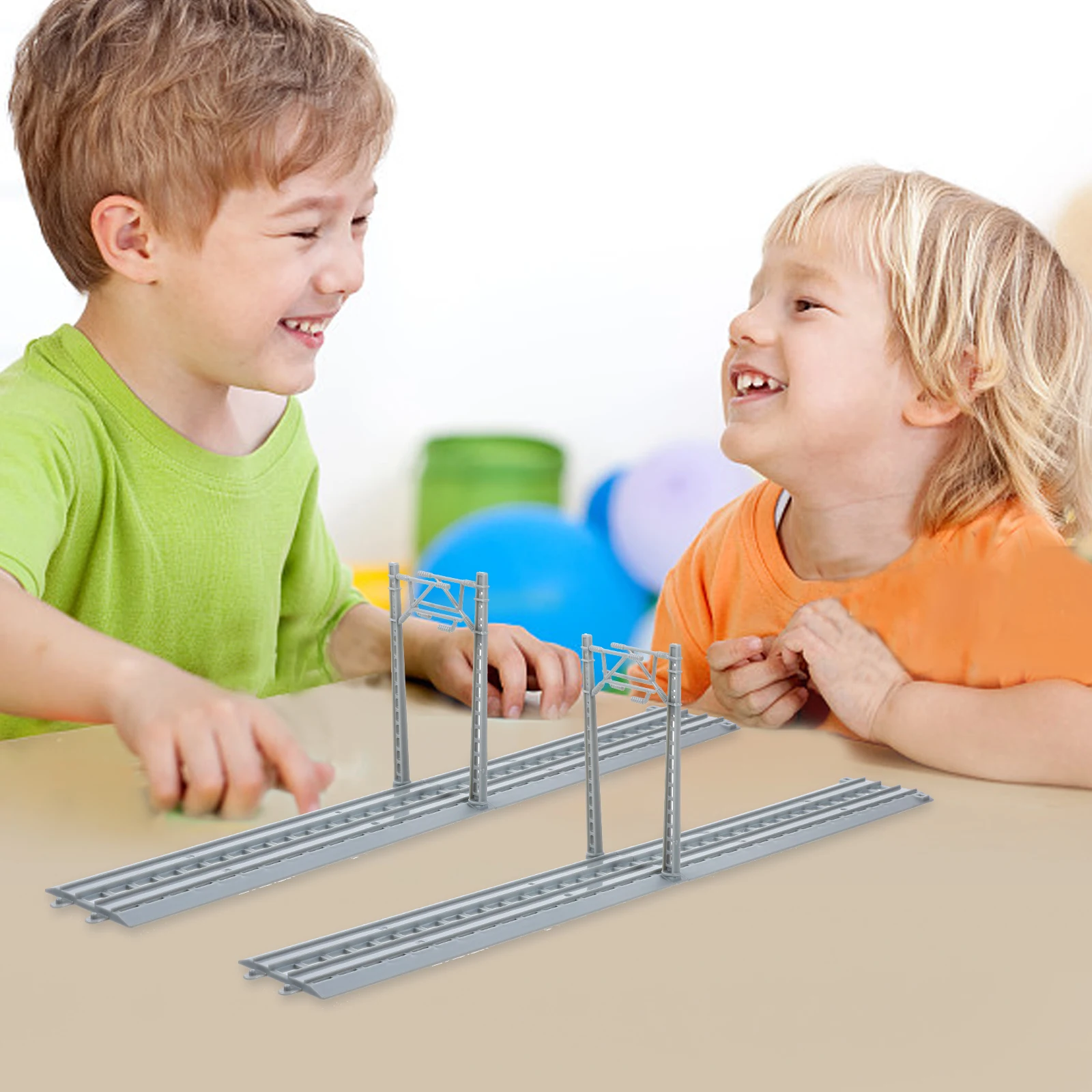 

1set Track Rail Accessories Sturdy Plastic Kids Train Scene DIY Toys Railway Model Expansion Pack Educational Play Pieces