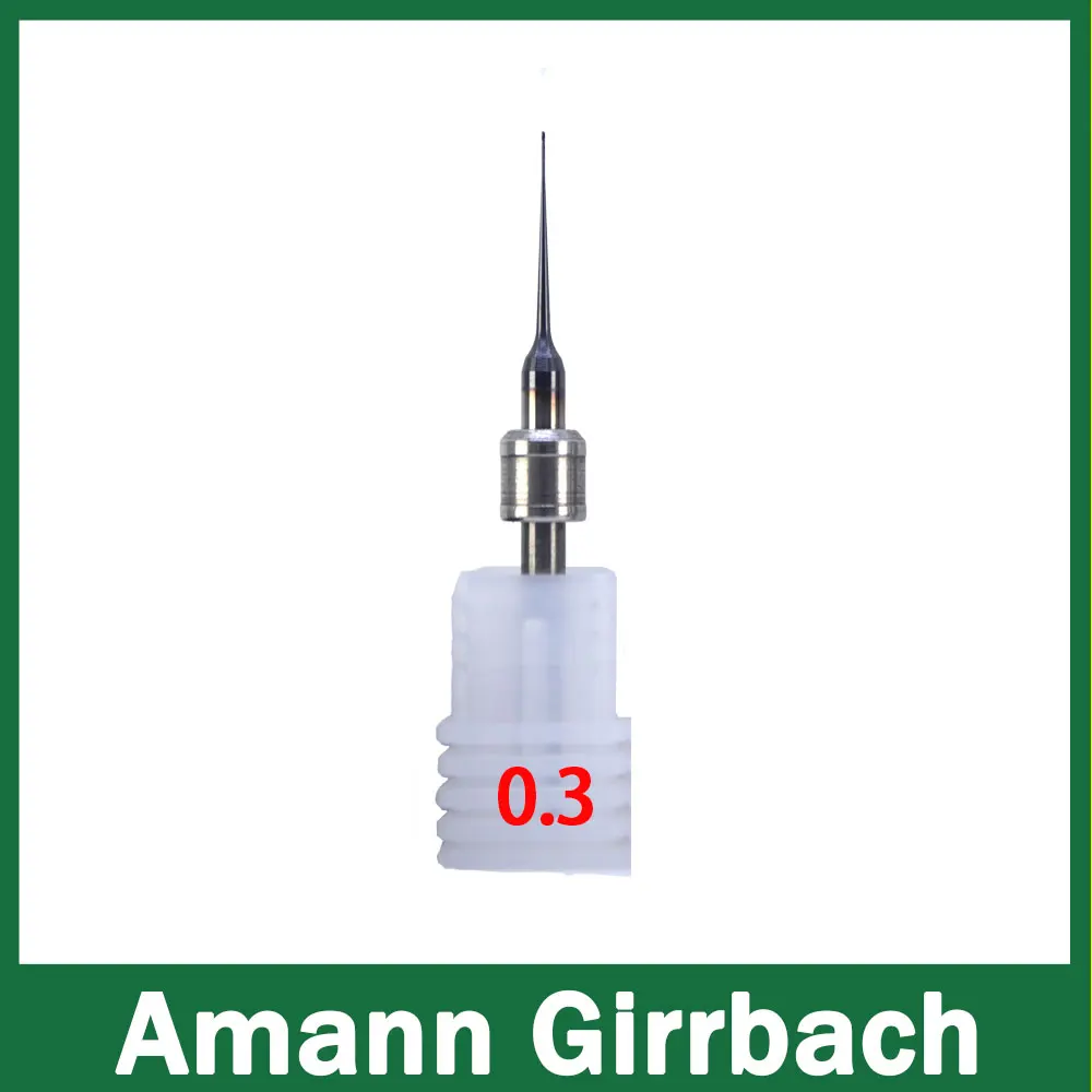 Amann Girrbach End Mill with DLC Coat for Zirconia, Wax 0.6mm, 1.0mm, 2.5mm