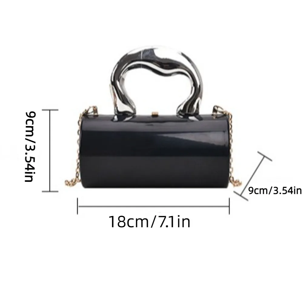 Hoge Kwaliteit Mode Avond Portemonnees Mini Ronde Cilinder Handtas Ketting Luxe Crossbody Schoudertas Vrouwen