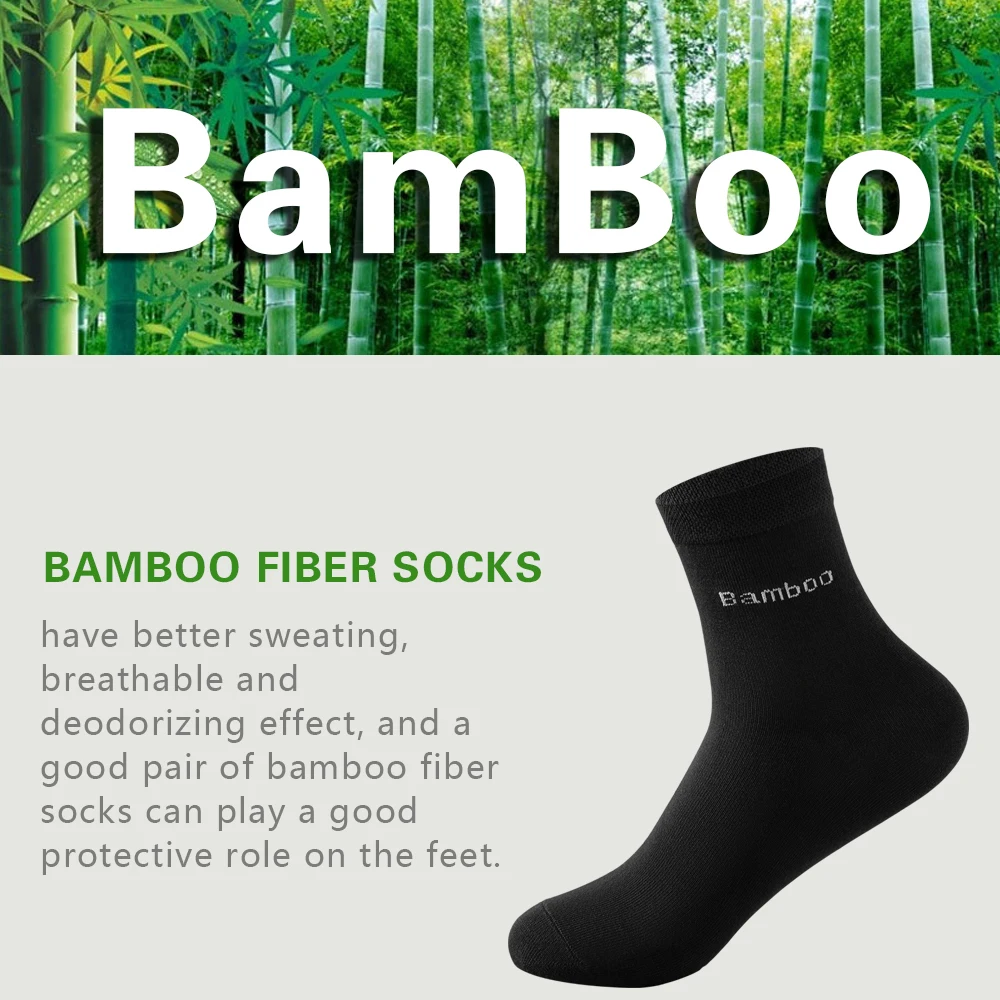 5 Pair5High Quality Man Bamboo Socks Sweat Absorbing Deodorizing Men's Business Casual Dress Socks Men Black Long Socks Gift Sox