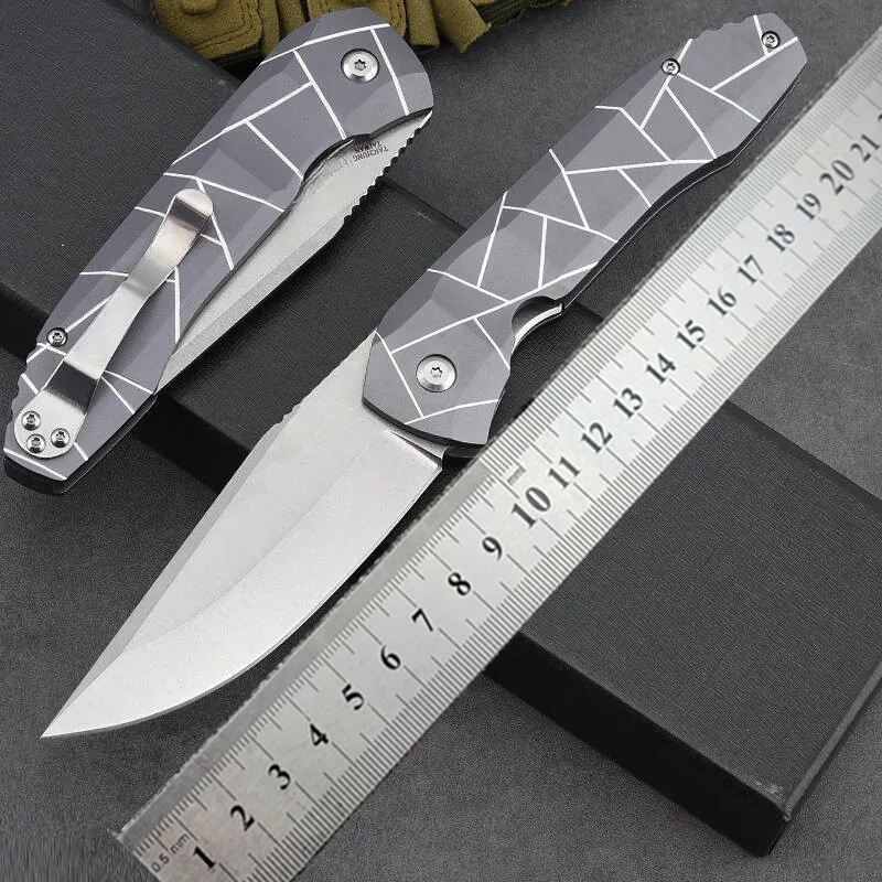 

Free Wolf K199 Pocket Folding Knife D2 Blade Aluminium Alloy Handle Bearing Flipper Camping Outdoor Survival EDC Utility Knife
