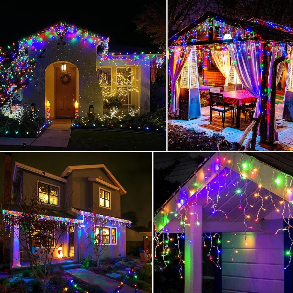 480LED Indoor Decor String Lights Christmas Ice Light Outdoor Waterproof 8 Modes Tgmer UK/US/EU Plug for Party Wedding Camping