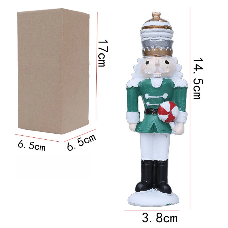 Resin Nutcracker Figurine 14.5cm Tall Seasonal Ornament for Home Decor Office Desk Shelf Festive Red Green Gold Silver view 3