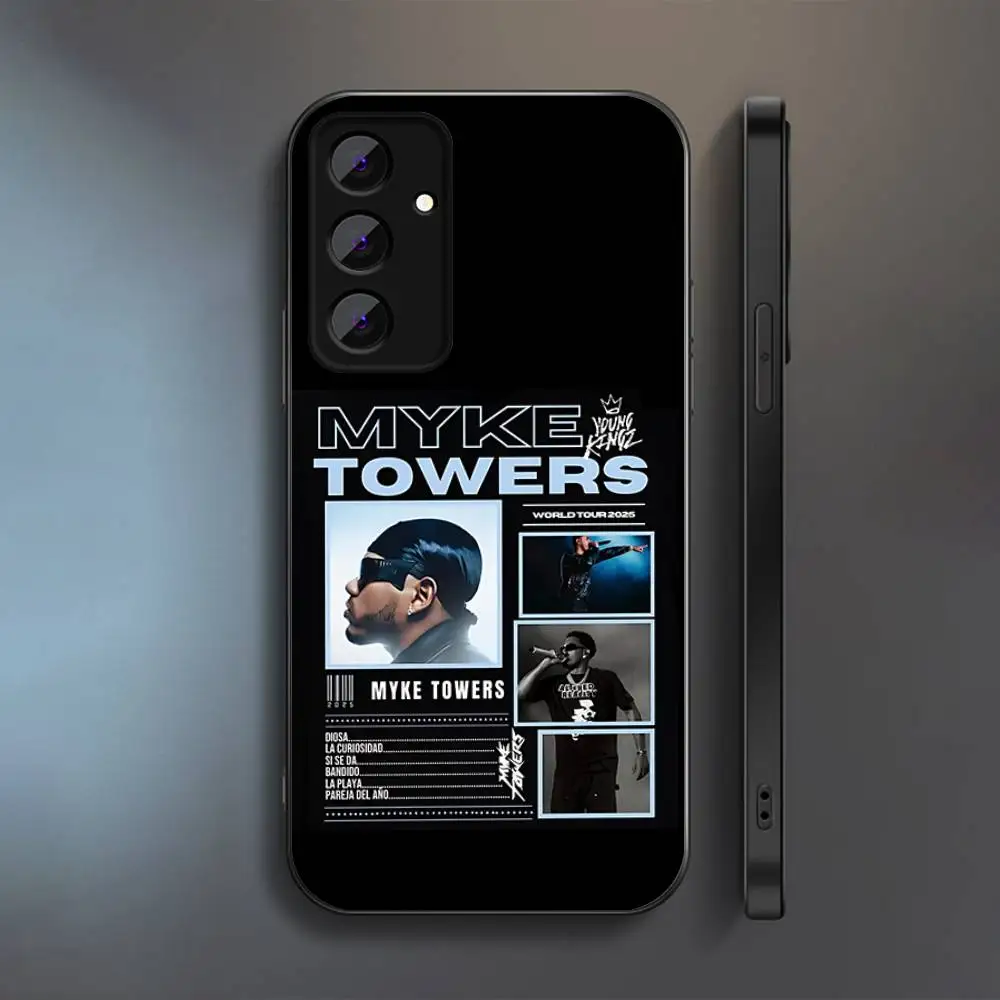 حافظة هاتف M-Myke T-Towers 2025 لهاتف سامسونج S 25,24,23,22,30,21,10,9,Ultra,Plus,Lite,FE,4,5G حافظة سوداء ناعمة