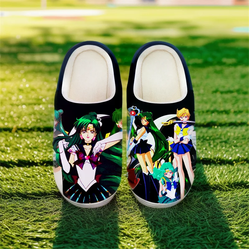 

Slippers For Women Girls Unisex Anime Sailor Moon Meiou Setsuna Slippers Cartoon Cute Cosplay Shoes For Halloween Birthday Gift