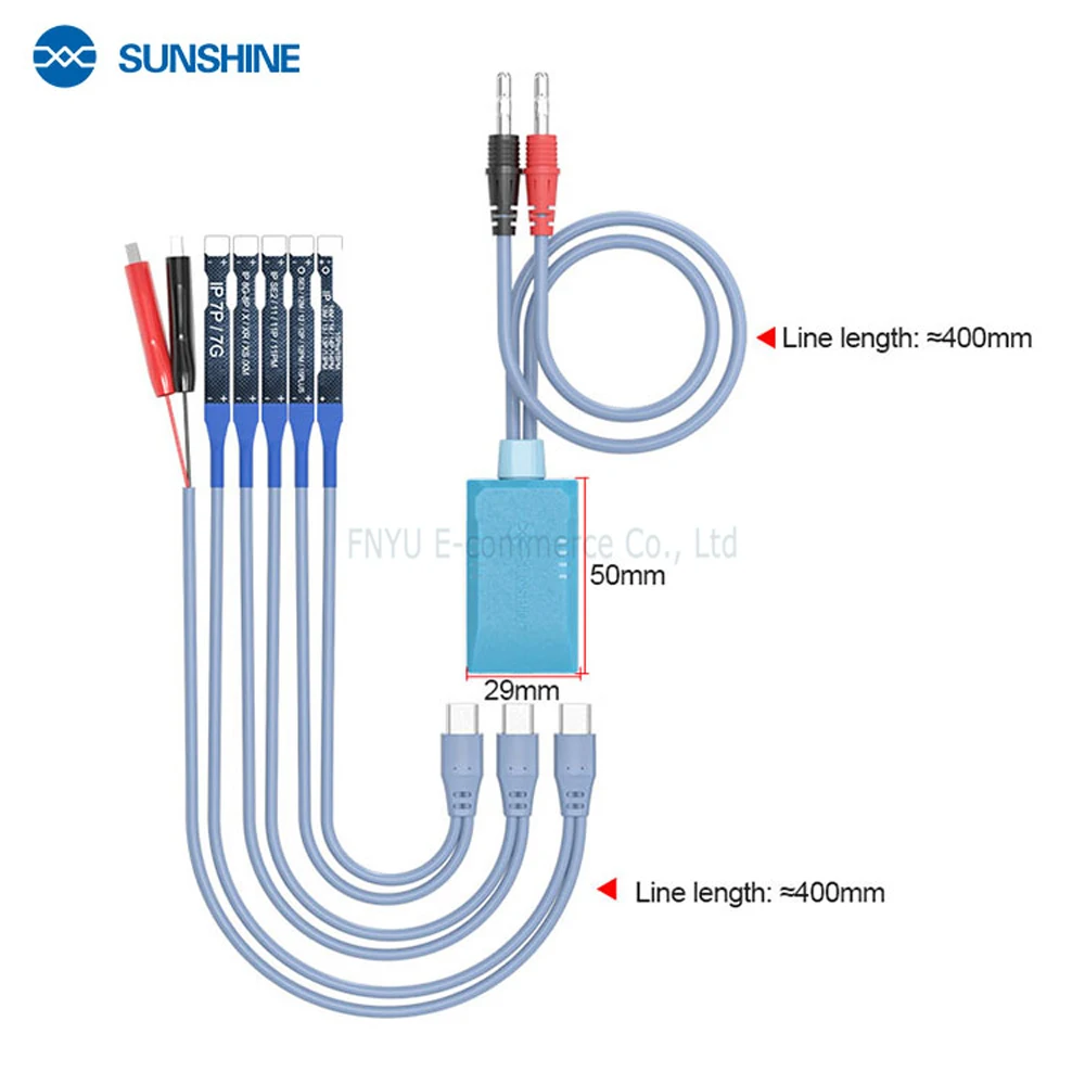 SUNSHINE kabel tes catu daya SS-908E kabel uji kontrol daya DC untuk iPhone 7G 7P 8G 8P X XS MAX 11 12 13 14 15 Pro Max seri