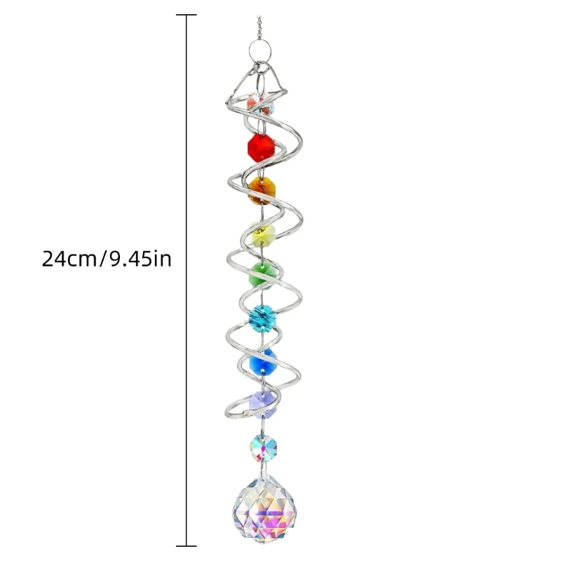 Suncatchers Wind Chimes Gazing Spiraling Tail Crystal Decorative Wind Chimes Suncatchers Crystals Hanging for Garden