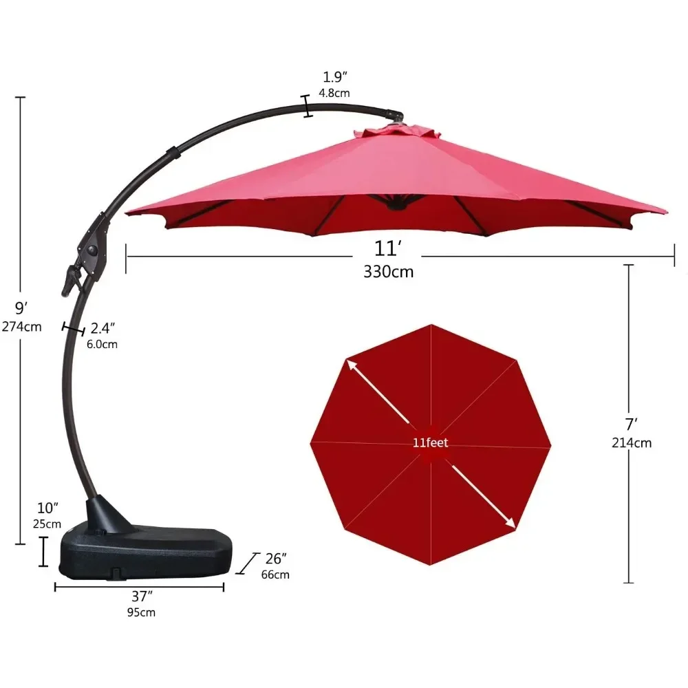 

Outdoor Cantilever Square Umbrella, Aluminum Offset for Pool Deck with Base Included Light Gray Patio Umbrellas