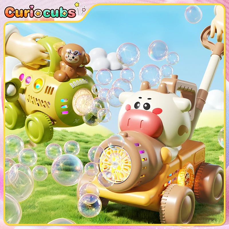 

Automatic Bubble Machine Electric Cow Monkey Hand Push Soap Bubble Blower Outdoor Garden Game Toddler Toy Kid Birthday Gift