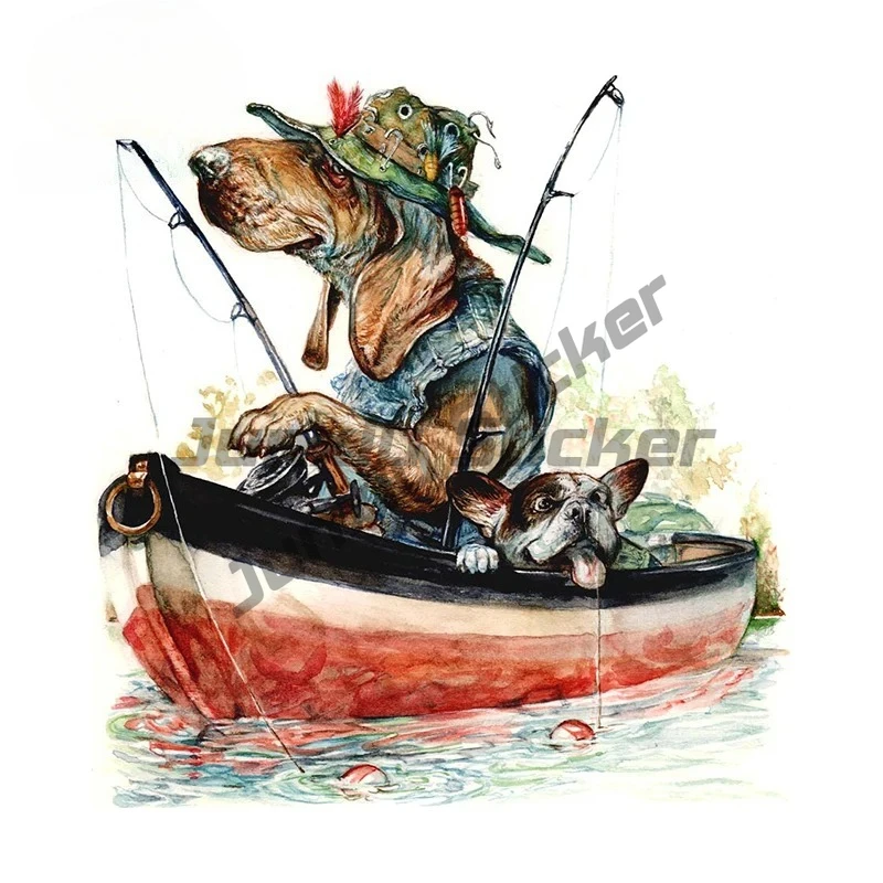 

For Dog Fishing Funny Car Stickers Fashionable Simple Decals Car Label Graffiti Vinyl Car Wrap Decor