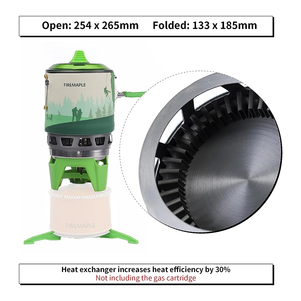 Ogień klon kempingowy palniki gazowe Outdoor Solo z plecakiem System gotowania 2200W 0,8l 600g z piezoelektrycznym zapłonem kuchenka gazowa FMS-X3 — zdjęcie 5