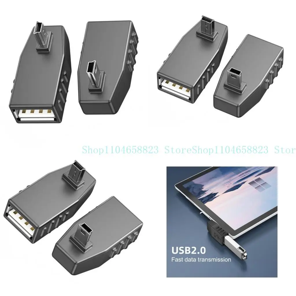 652f USB 5pin Male para USB Adaptador OTG 480Mbps Adaptador dados para smartphone