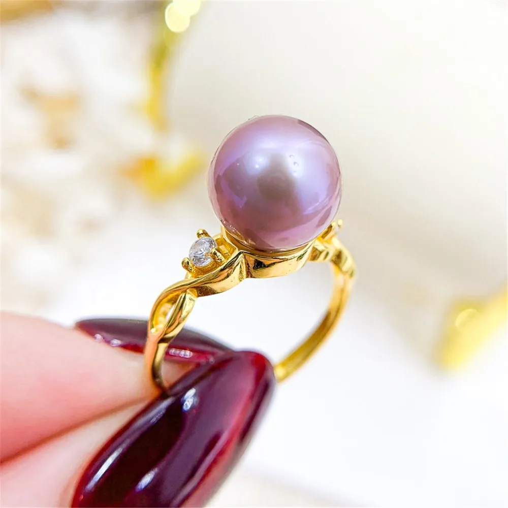 DIY Pearl Ring Accessories S925 Sterling Silver Ring Empty Set Fashion Edition Ring Silver Set Fit 10-13mm Circle Z220