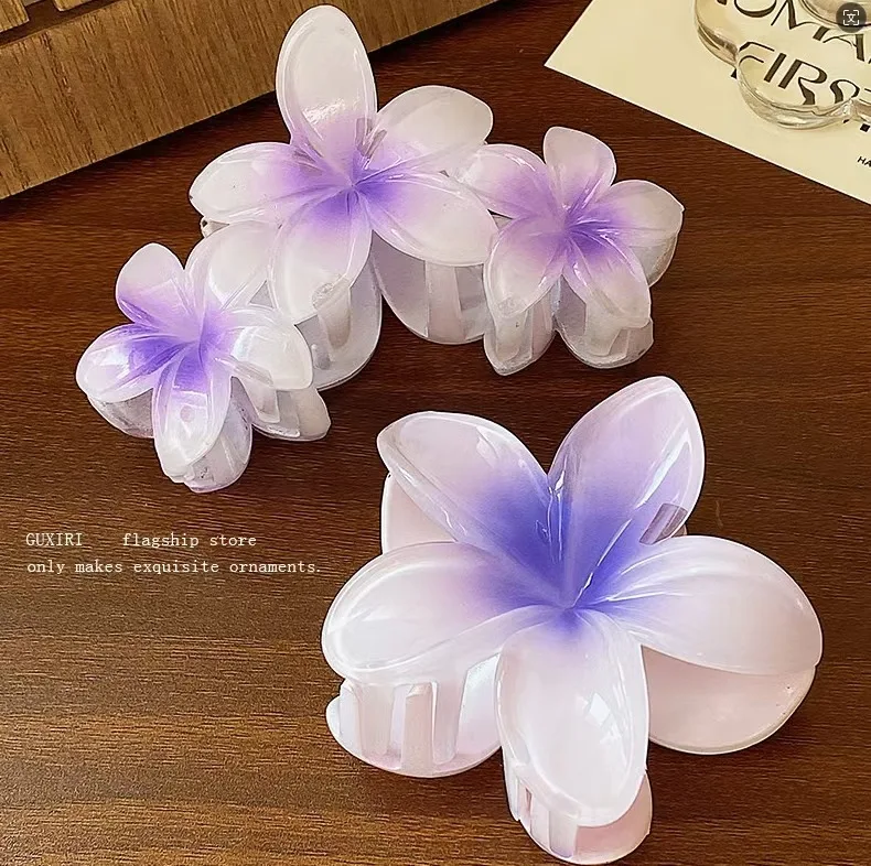 パールヘアクリップ,2ピース,大きな花の爪,サメクランプ,ポニーテール,髪留め,ヘアアクセサリー,ギフト,白,黒