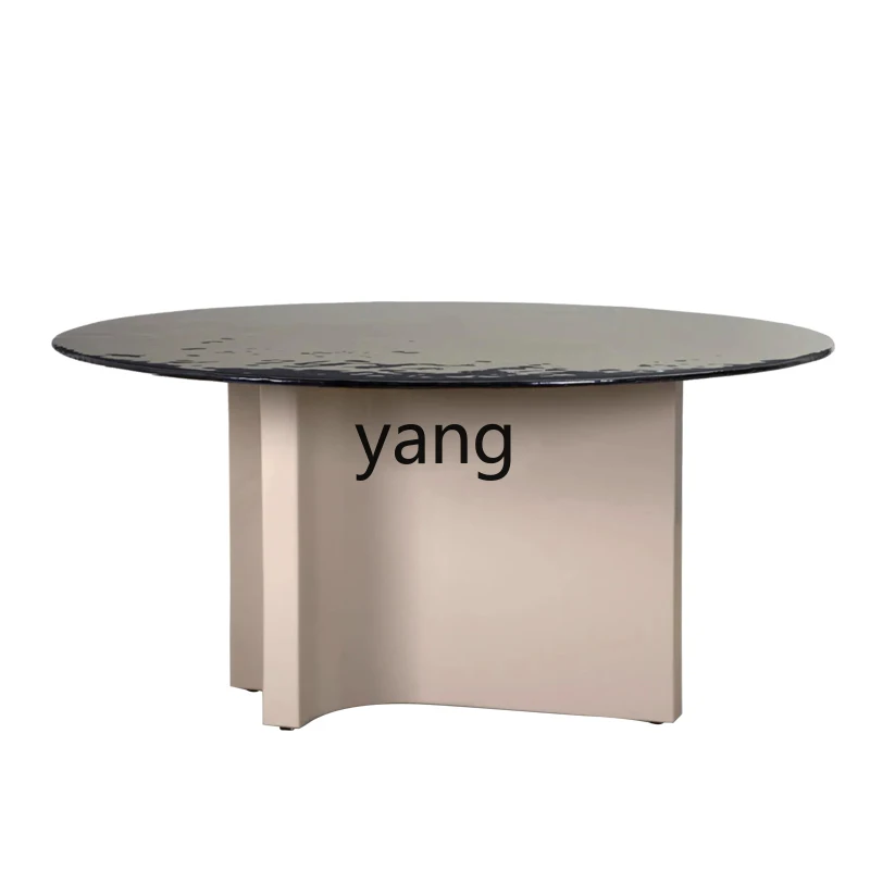 LMM solid wood round dining table villa household round dining table and chair combination