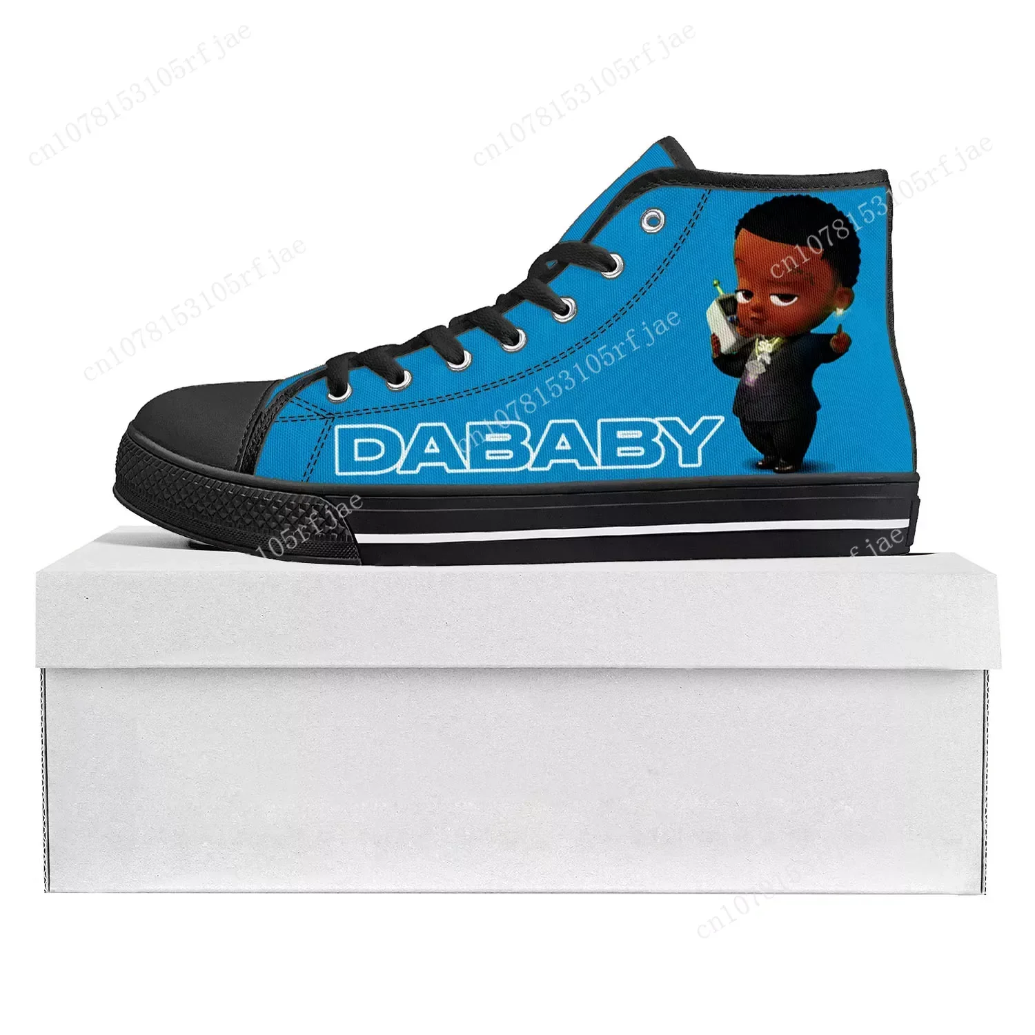 DaBaby-Zapatillas deportivas de lona para hombre y mujer, zapatos informales de alta calidad, con diseño de rapero, color azul, para parejas