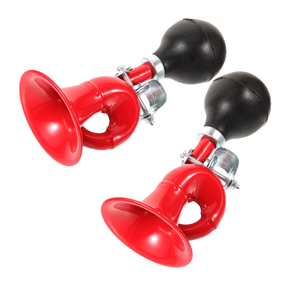 2Pcs Bicycle Horn Crisp Sound Bike Bell Durable Aluminum Alloy Creative Press Ball Design Safe Cycling Accessory