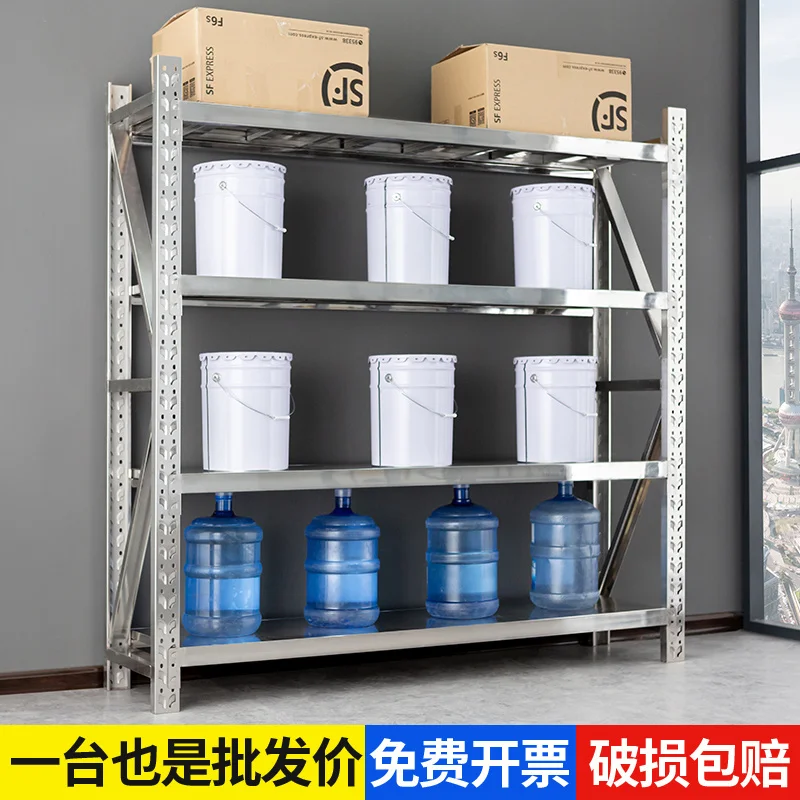 

Stainless steel heavy-duty shelves, warehouse storage, multi-layer commercial display racks