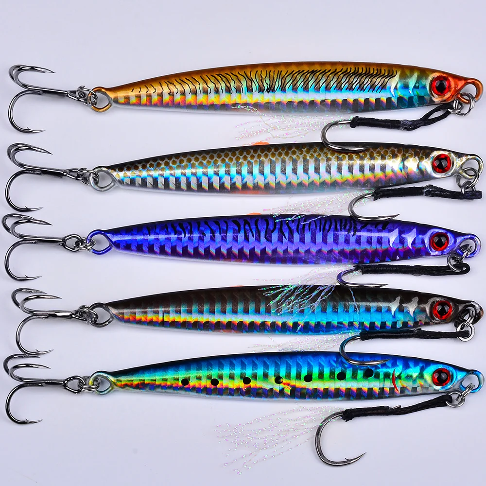 Jigging Shore Casting Seebarsch Angeln Harter Köder Angeln Köder Tackle 1pc Schnell Sinkende Metall Jig 14g 17g 21g 28g 40g Köder – Detail 11