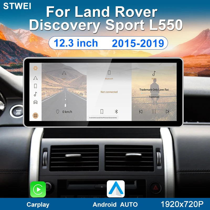 

Android для Land Rover Discovery Sport L550 2015-2019 12,3-дюймовый автомобильный радиоприемник, мультимедийный видеоплеер, беспроводной ковер, GPS-навигация