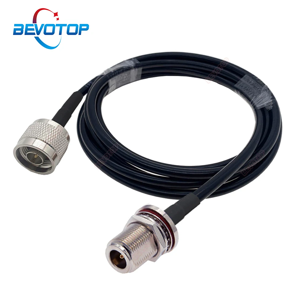RG223 Coaxial Cable N Male to N Female Bulkhead RF Cable 50 Ohm Crimp Connector Double Shielded Silver Plated 5M 10M 20M BEVOTOP