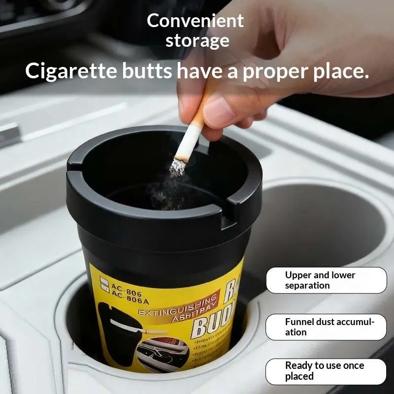 

Multifunction Car Ashtray with Lid Odor Resistant for Most Car Cup Holders Office Home Non Smell