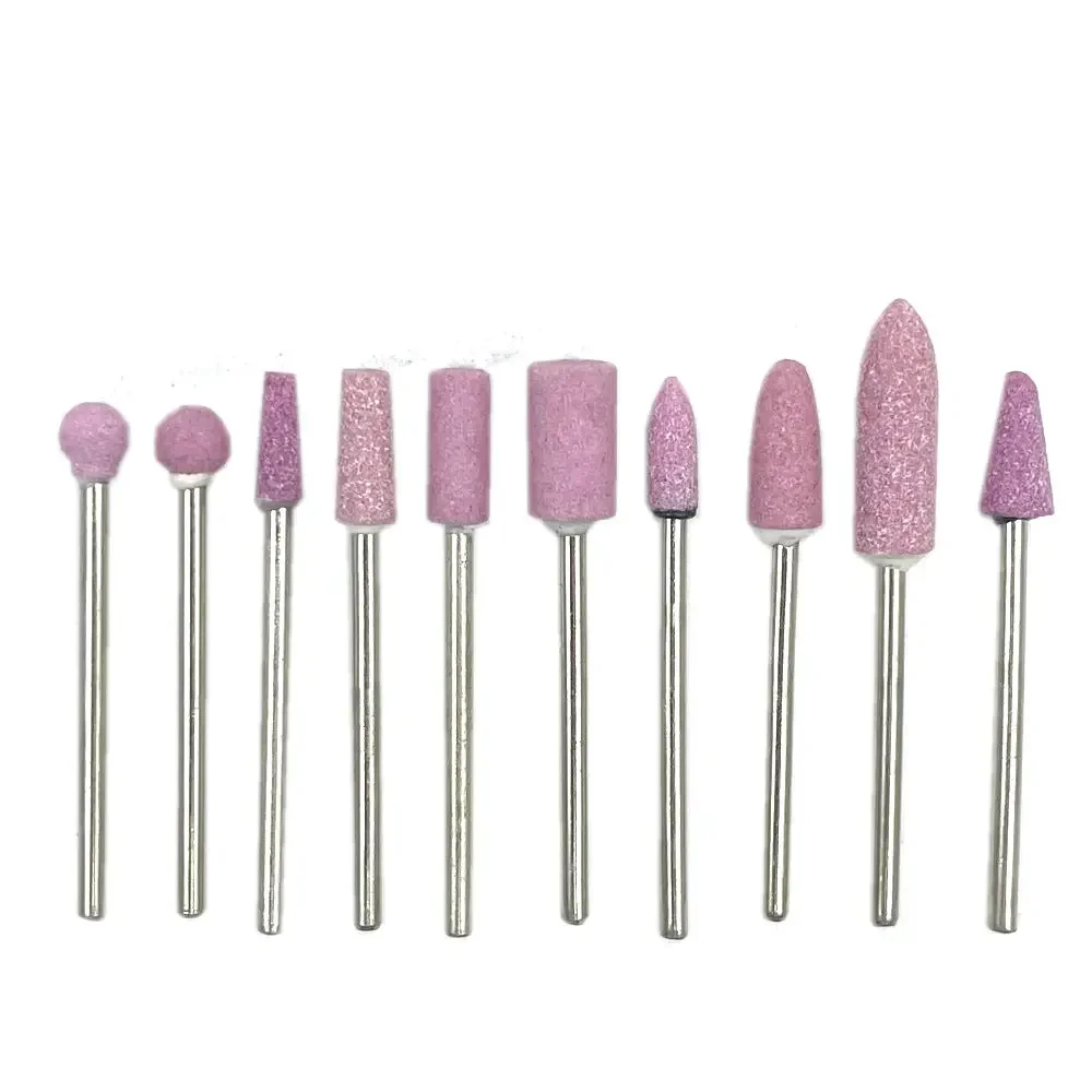 10pcs/set  Dental Stone Grinder Polisher Burs 2.35mm Shank For Contouring Shaping Porcelain Dental Rotary Stone Polisher