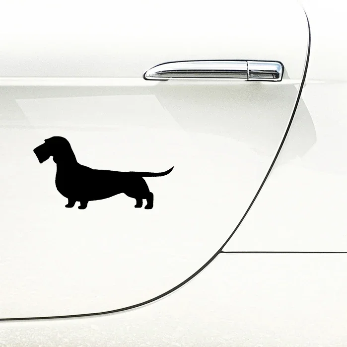 New design personality Silhouette Dog for Dachshund wire Silhouette Car decal vinyl creative decal Sunblock trunk trim, 17cm