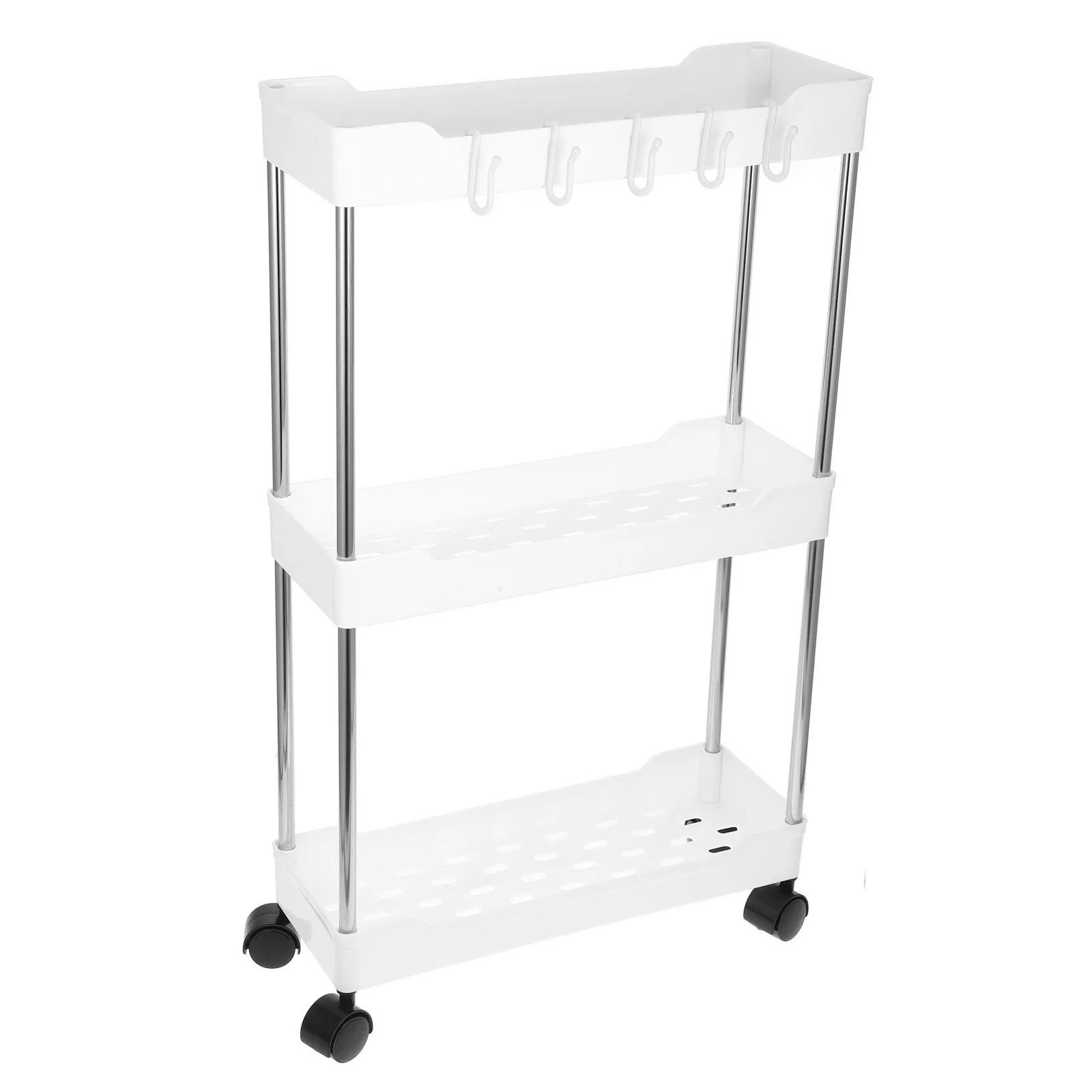 

Multi-Tier Rolling Storage Cart with 3 Layers Heavy-Duty Utility Trolley for Home Office Bathroom Craft Room Organizer on Wheels
