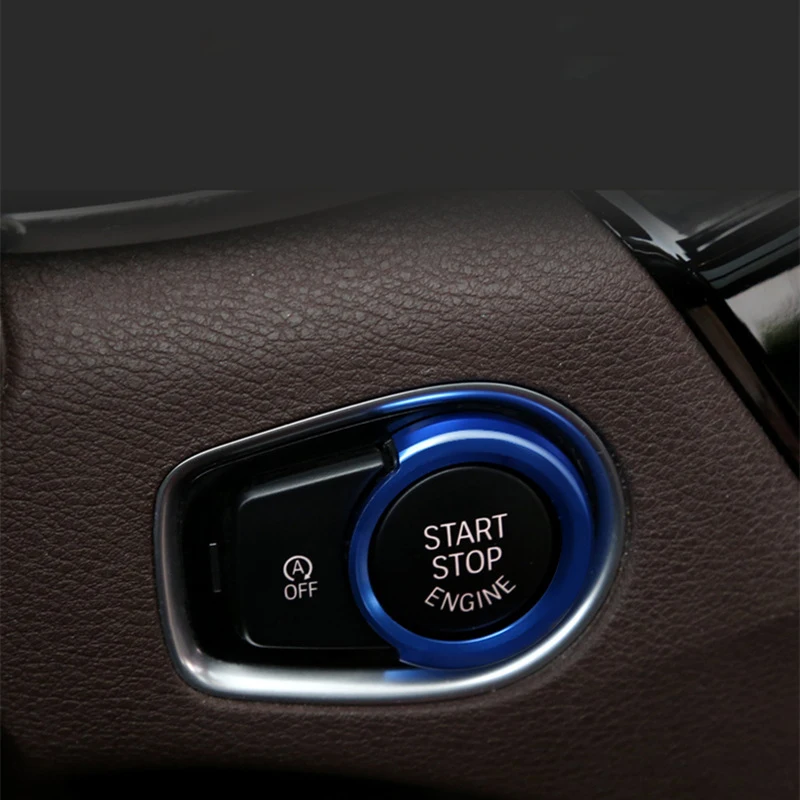 For BMW 1 2 3 4 Series X1 F48 F20 F21 F30 F32 F33 F34 F36 F45 F46 Car Engine Start button Stickers Ignition Key Ring trim Cover