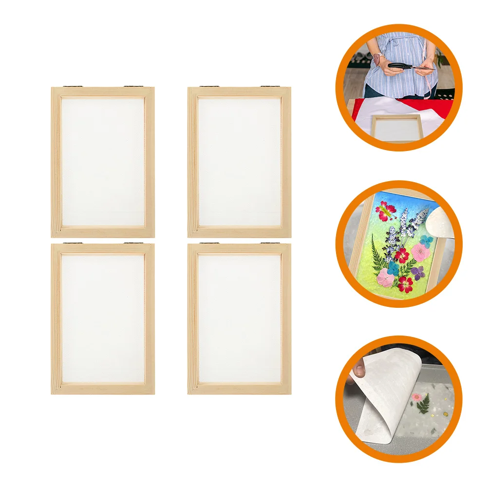 

4 Pcs Mold and Deckle for Paper Making Frame Square Frames Children Science Toy