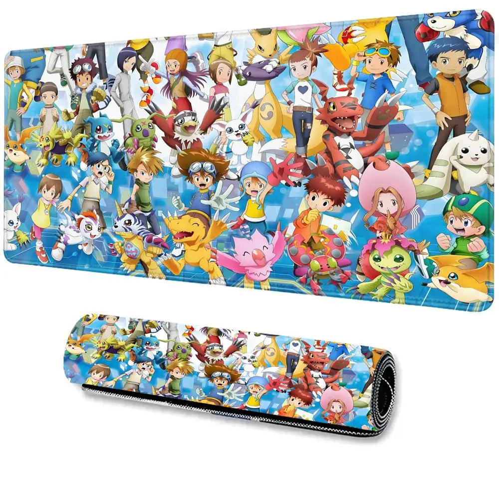 Anime Mousepad Digimon Adventure Gamer Desk Mat Office Large Computer Non-slip E-Sports Mouse Pad Desks Accessories Gaming Pads