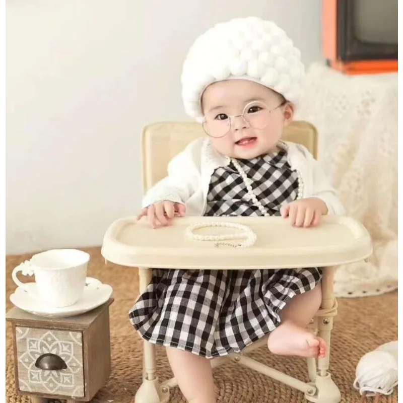 100 Days & Halloween Photography Hat - Soft Woolen Hair Baby Granny Wig for Newborn Photo Shoot Prop