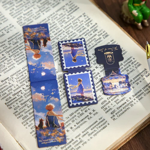 Imagen 1 del producto 3 uds Kawaii Star Dream Prince tema universo notas de gira estudiantes leer marcadores magnéticos escuela Oficina suministros lindos marcapáginas