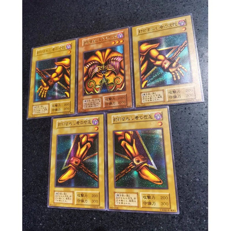 Yu-Gi-Oh Anime Cartões de Jogo, Laser Flash Cards, Brinquedos Exodia Selados DIY para Meninos, Cartões Colecionáveis, Presentes de Natal e