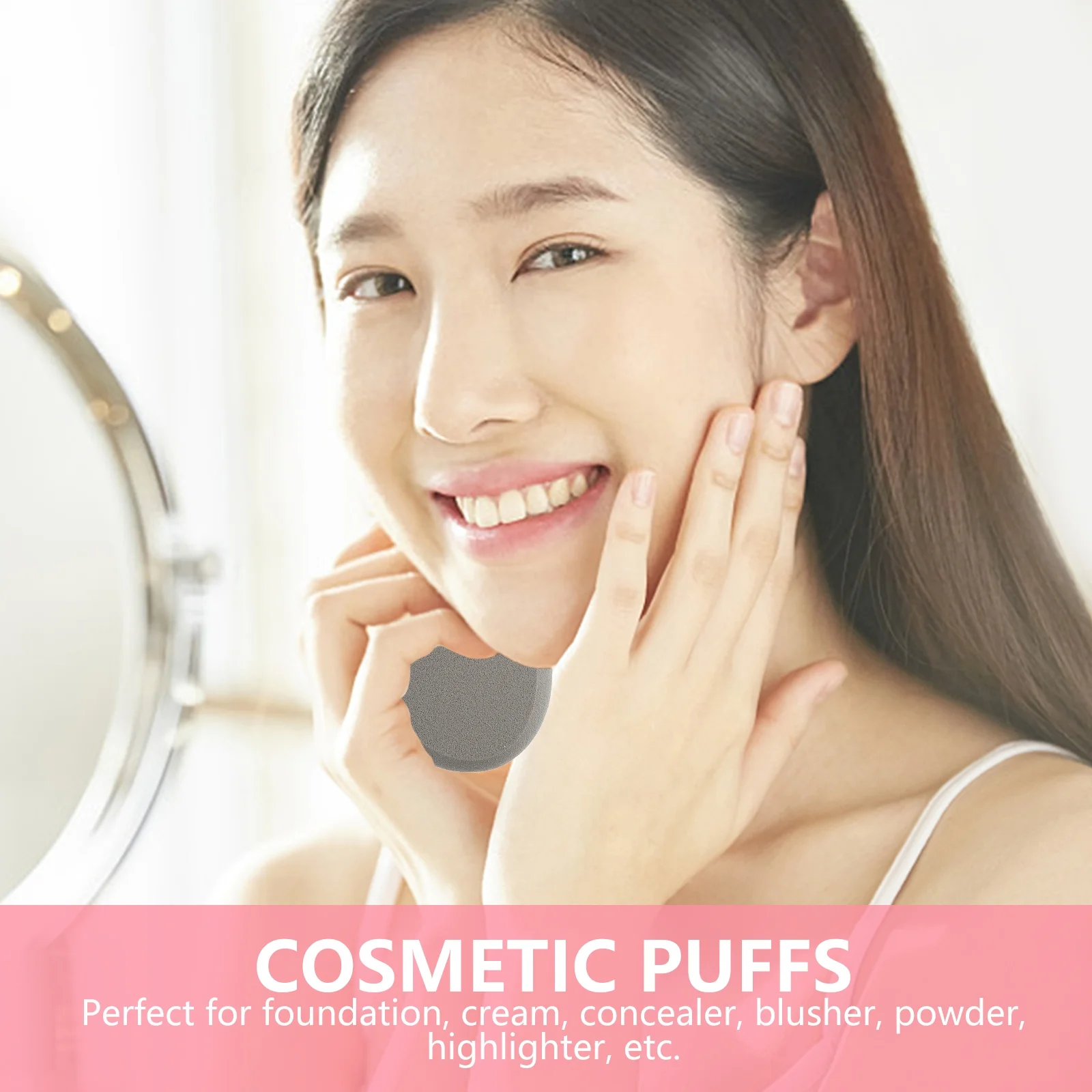 

2pcs Oval Powder Puff Foundation Blusher Highlighter Makeup Washable Reusable Face Body Applicator