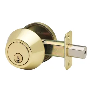 Xi lanh đơn cho lối vào cửa trước, khóa tròn với chìa khóa, khóa chết hiện đại, Gold Deadbolt 8 Cửa khóa vàng bán hàng chính - №4