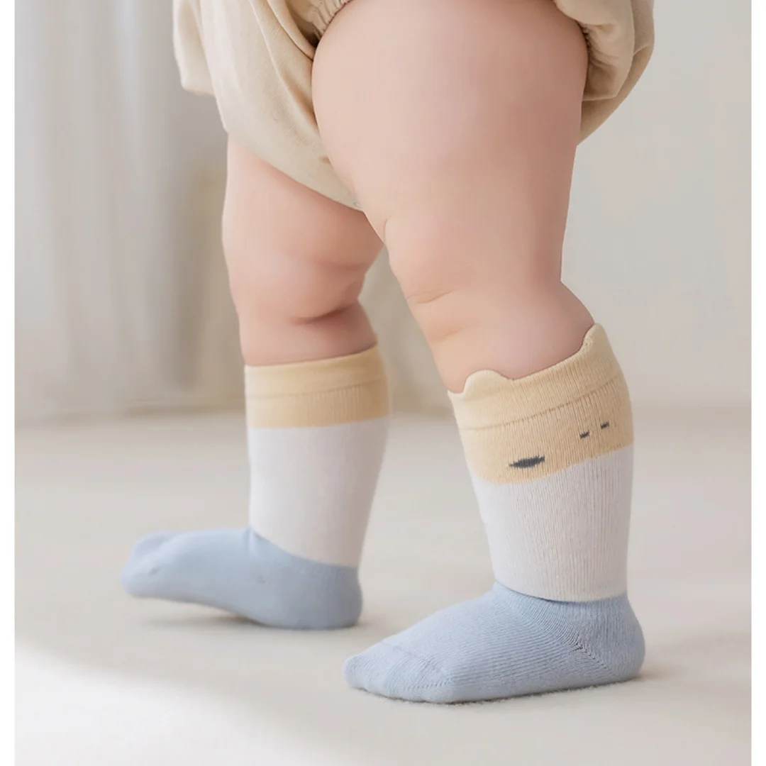 2026 Fall 0-5 Y Newborn Baby High Crew Socks Cute Kids Socks Loose Infant Mid Calf Socks Soft Breathable Daily Toddler Sock
