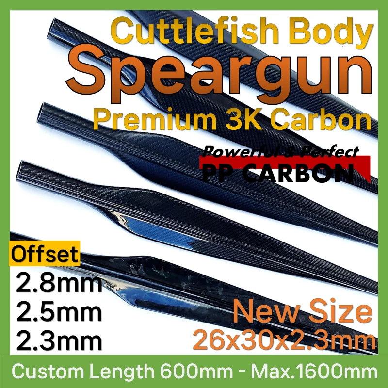 

PPCARBON Carbon Fiber Speargun Barrel for Cuttlefish Lure Fishing 26x30mm 28x32mm Length 900mm 1000mm 1050mm 1100mm 3Color