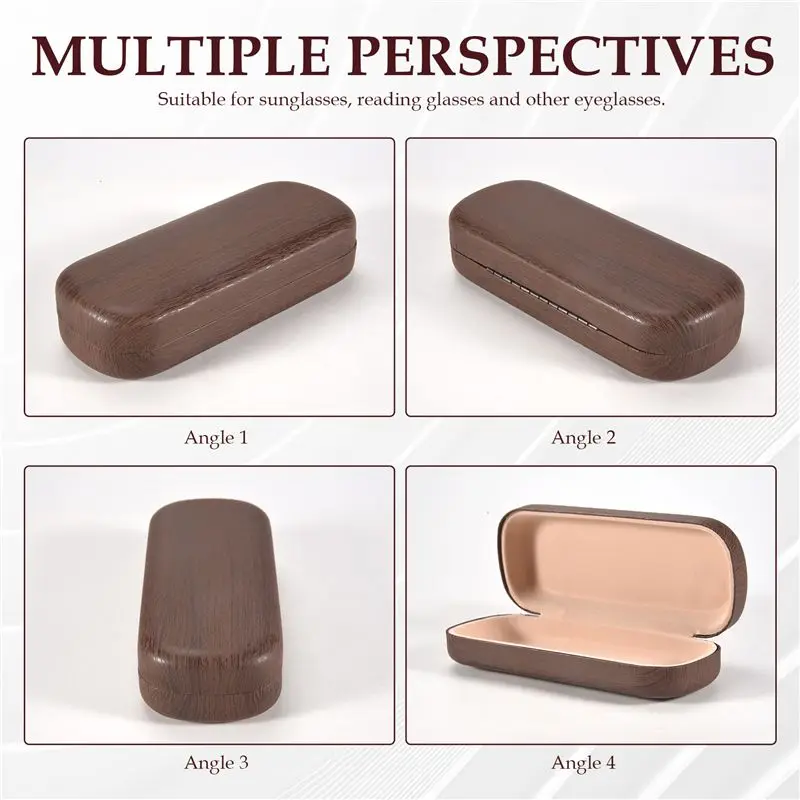 ABLK Portable Glasses Case Hard Wooden Grain Spectacle Frame Box Reading Glasses Sunglasses Holder Storage Case