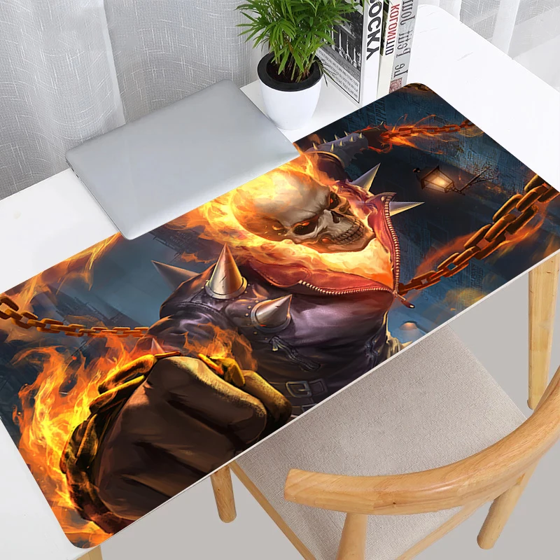 Mouse Pad Ghost Rider Notbook PC Gamer Keyboard Pad NonSlip XXL Lock Edge Rubber Computer Carpet Desk Mat Gamer Cabinet MousePad