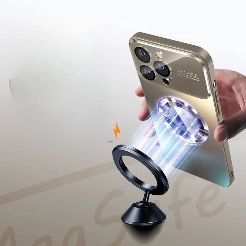 Luxo cor metálica fosco magnético caso de telefone para iphone 17 pro max ar 15 14 13 12 11 16 pro max plus para magsafe telefone capa