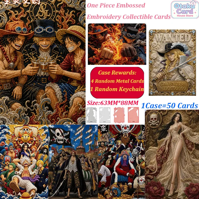 One Piece Cards Monkey D Luffy Embossed Relief Card Embroidered Process Anime Collectible Trading Card Rare Collection Art Card