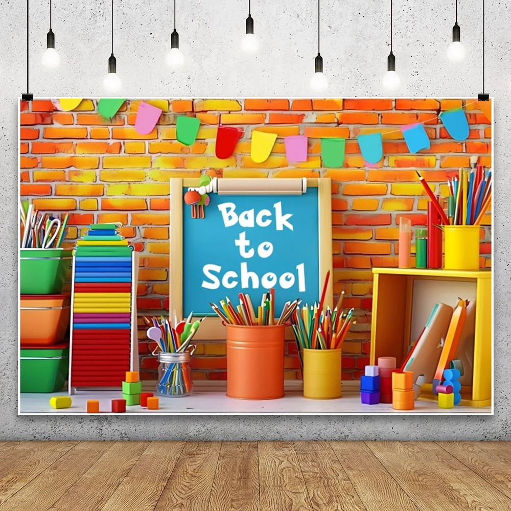 Laeacco Student Desk Chair Blackboard School Study Baby Classroom Photo Backdrop Photographic Background Photocall Photo Studio