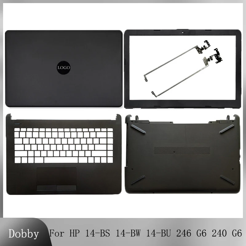 

NEW Case For HP 14-BS 14-BW 14-BU 246 G6 240 G6 Laptop LCD Back Cover Front Bezel Hinges Palmrest Bottom Case Black Shell 14-BS